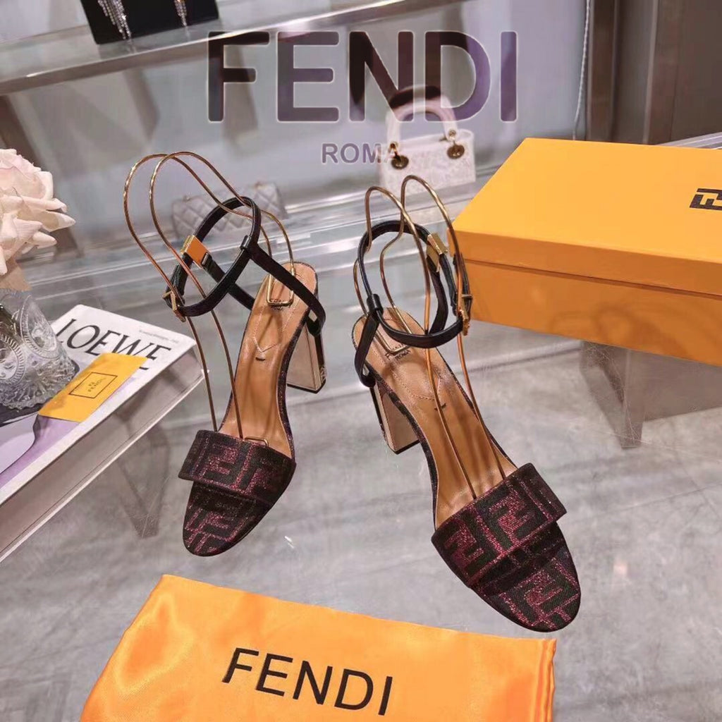 New Fashionable Thick Heel Fish Mouth Strip Sandals 1024022101