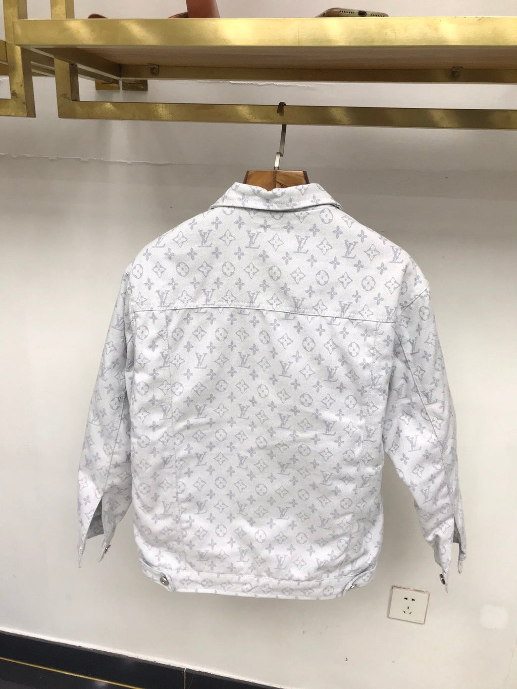 Allover printed jacquard washed denim jacket XC0823101905