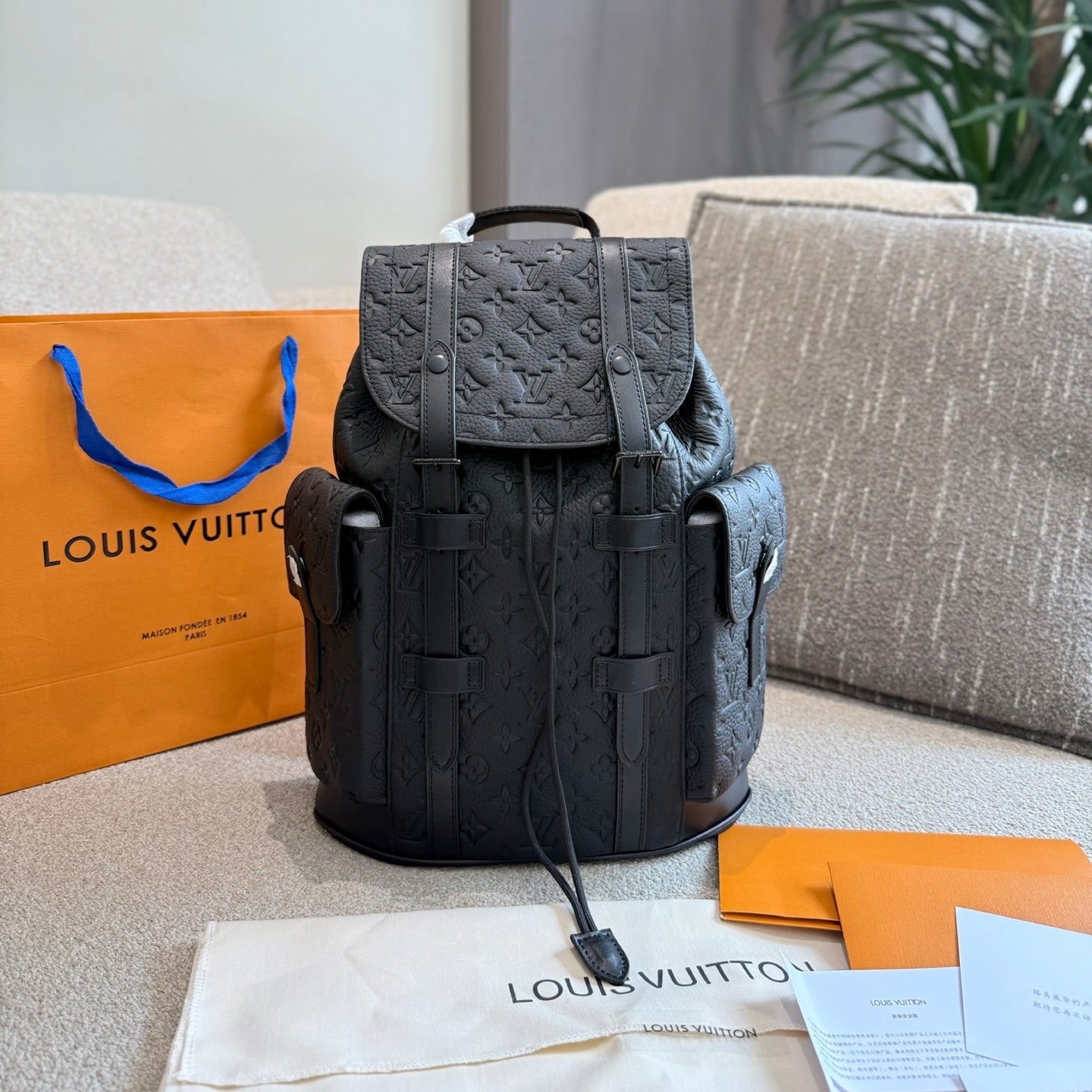 V CHRISTOPHER embossed backpack 1825102205