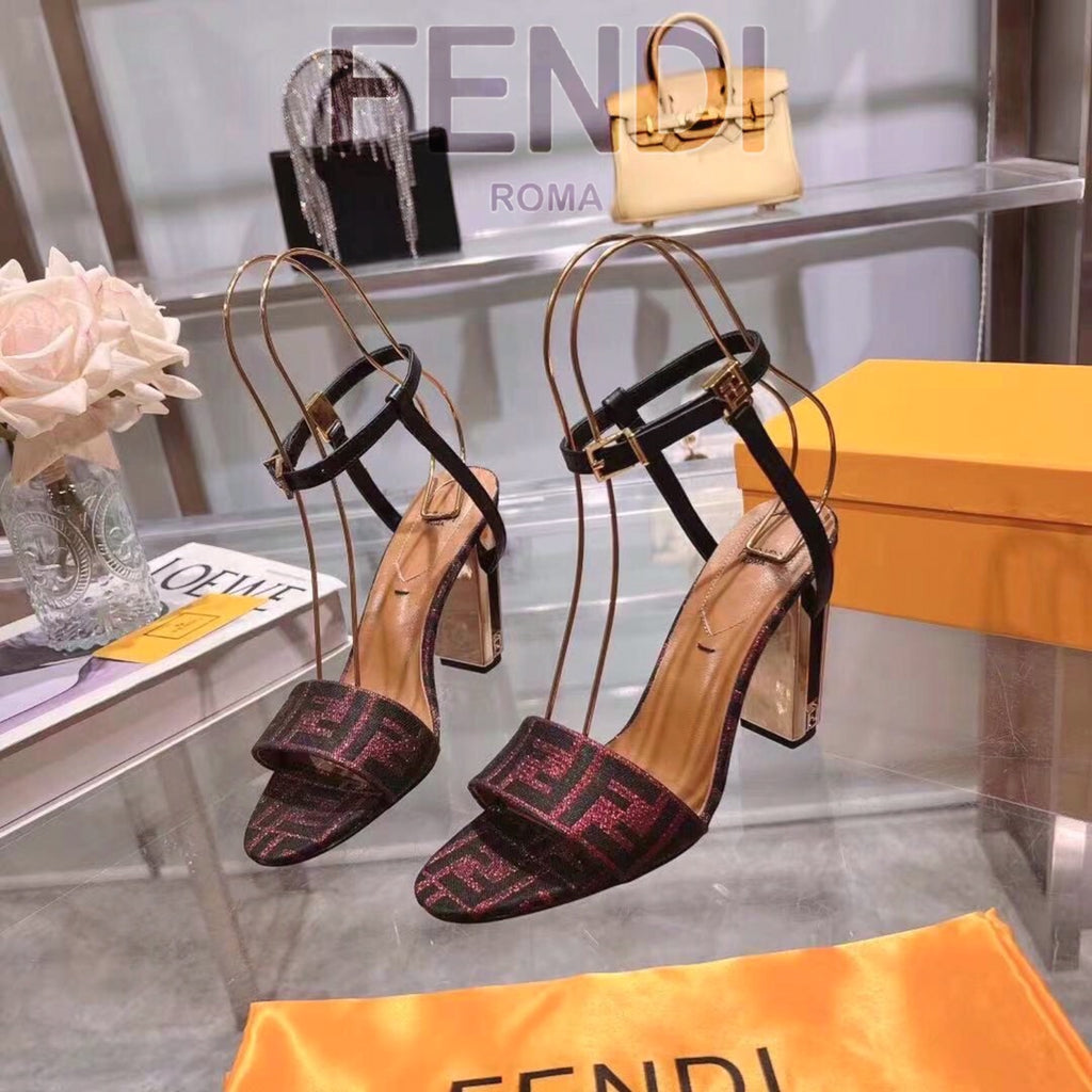 New Fashionable Thick Heel Fish Mouth Strip Sandals 1024022101