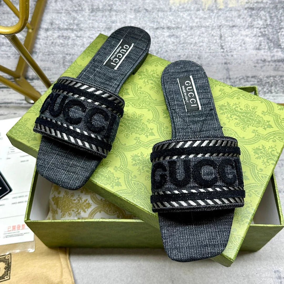 New denim flat slippers 1024042328