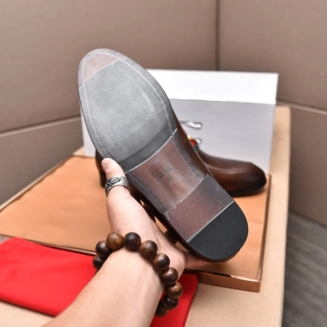 Gentleman Men's Shoes Leather Popular Classic Pesbyterian Pattern Loafers G07