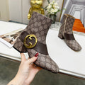 New chunky heel nude boots fashion boots