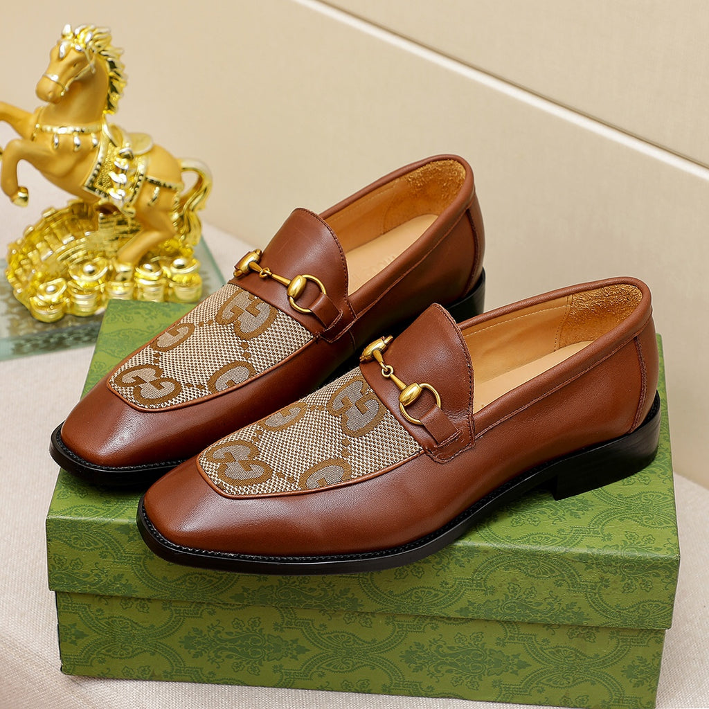 New trendy splicing formal dress slip on shoes