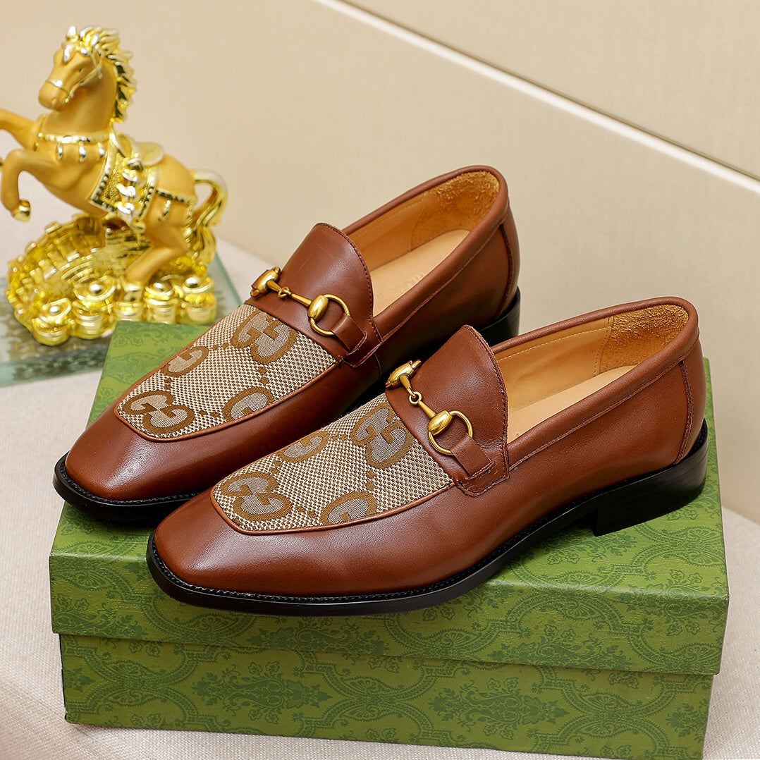 New trendy splicing formal dress slip on shoes