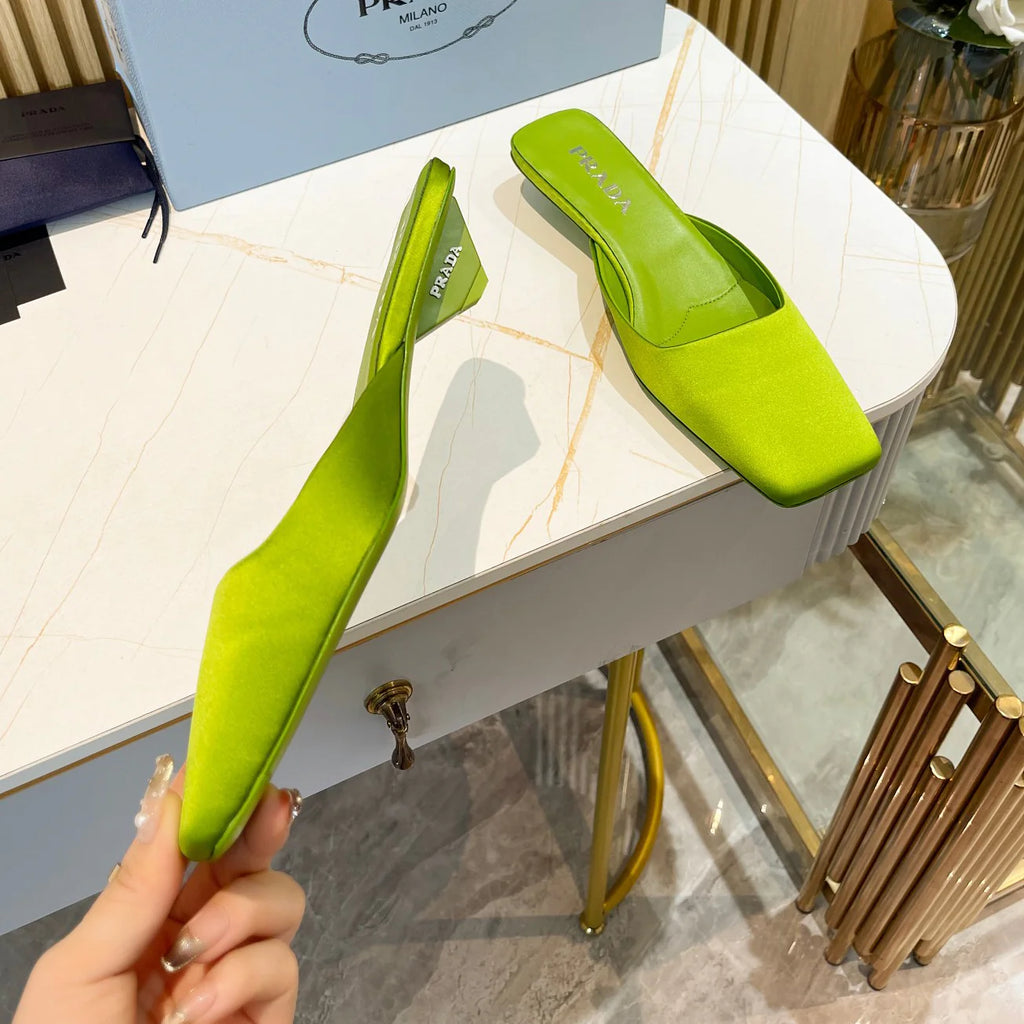 Fashion new ladies triangle heel square head slippers 1025040215