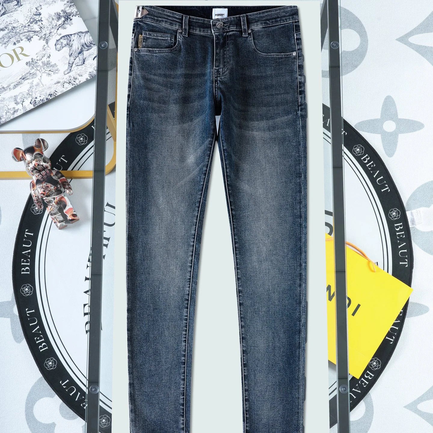 Stylish straight leg jeans 1425122304