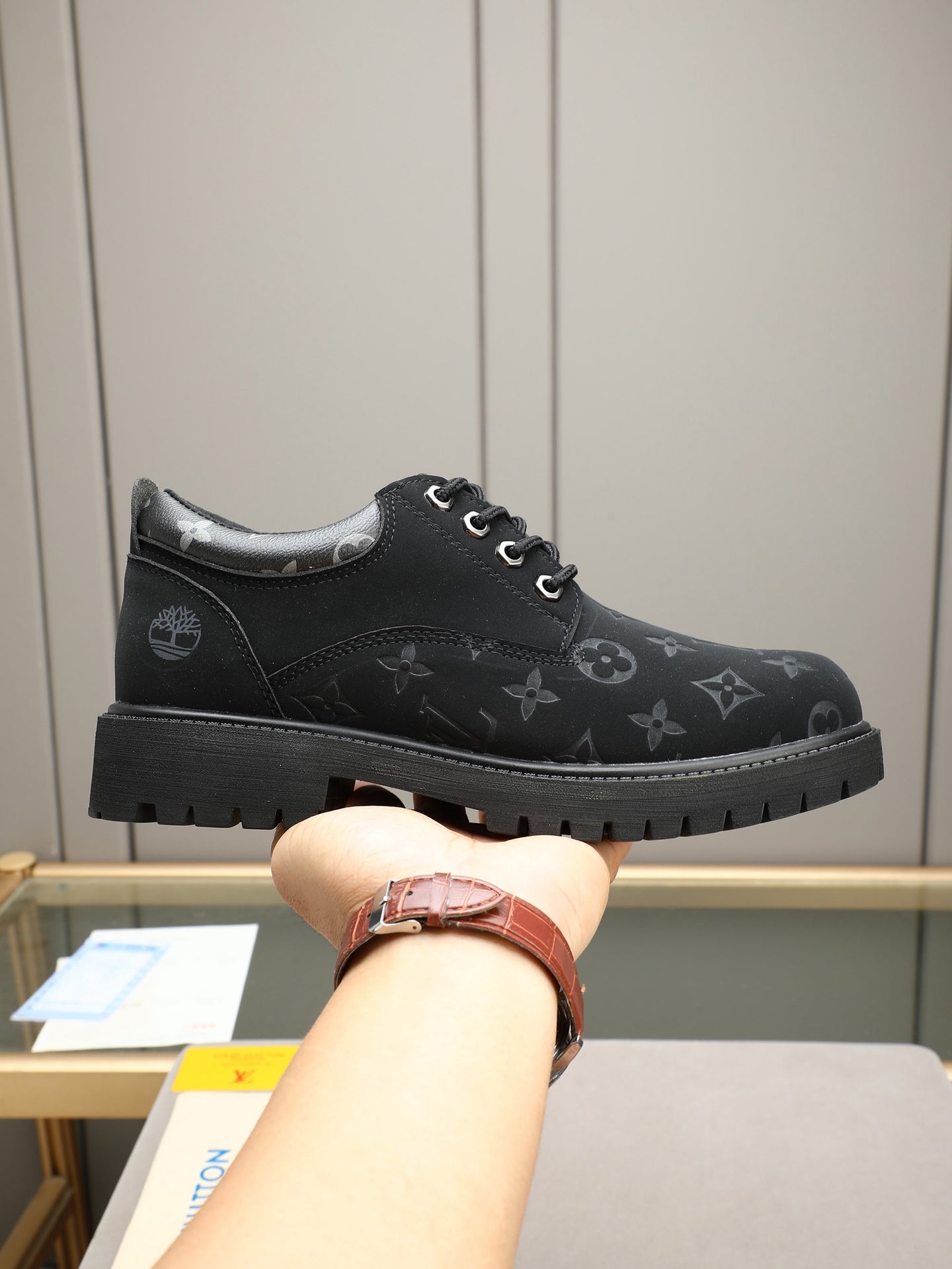 VV Retro-style monogram ankle boots (collaboration model)  2026070301