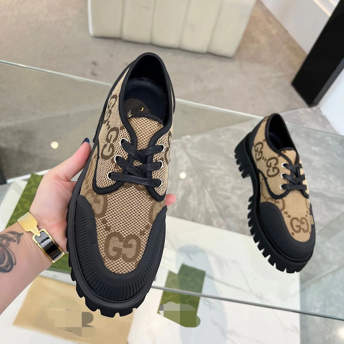 New Style Spliced Canvas Breathable Thick-soled Men's Shoes Casual Sneakers 1024030620