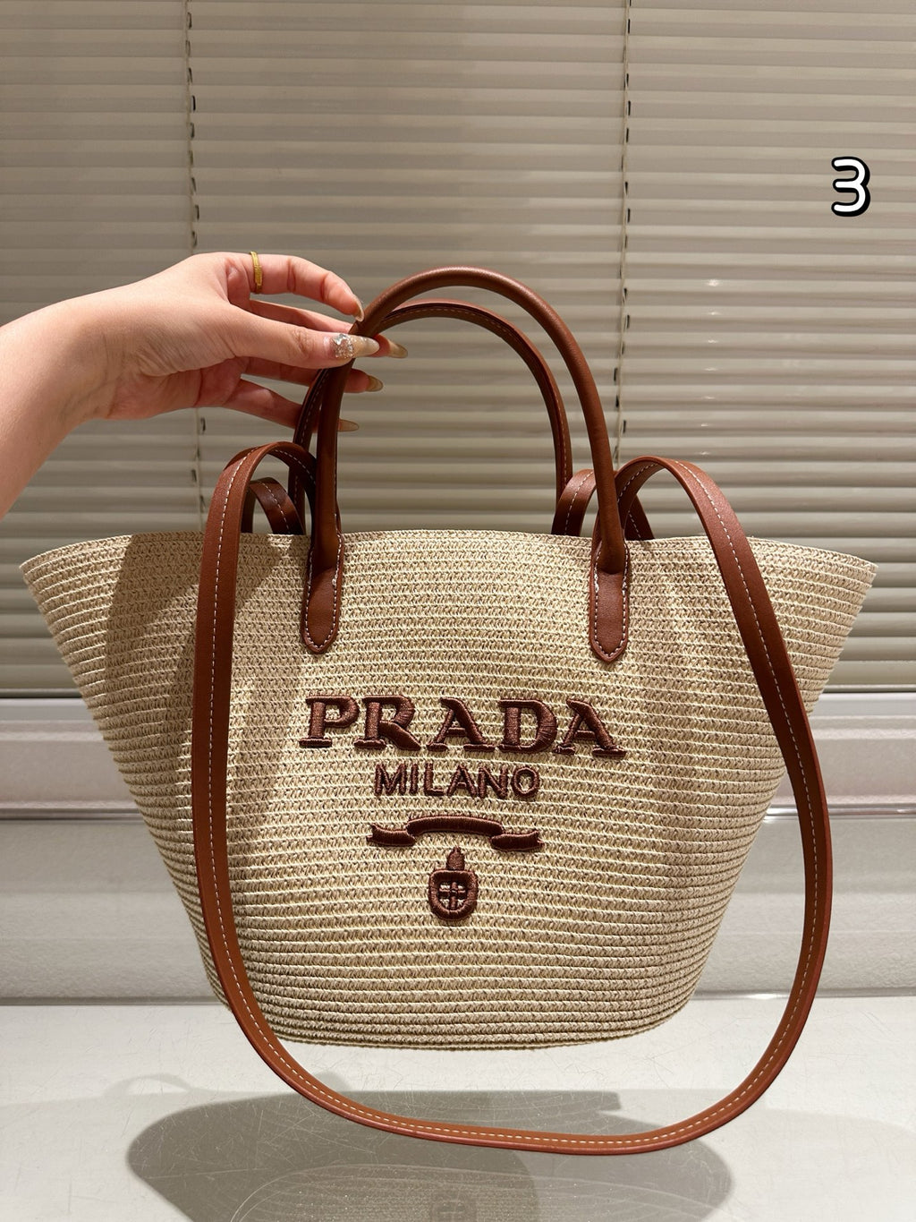 P Straw Tote 1825061810