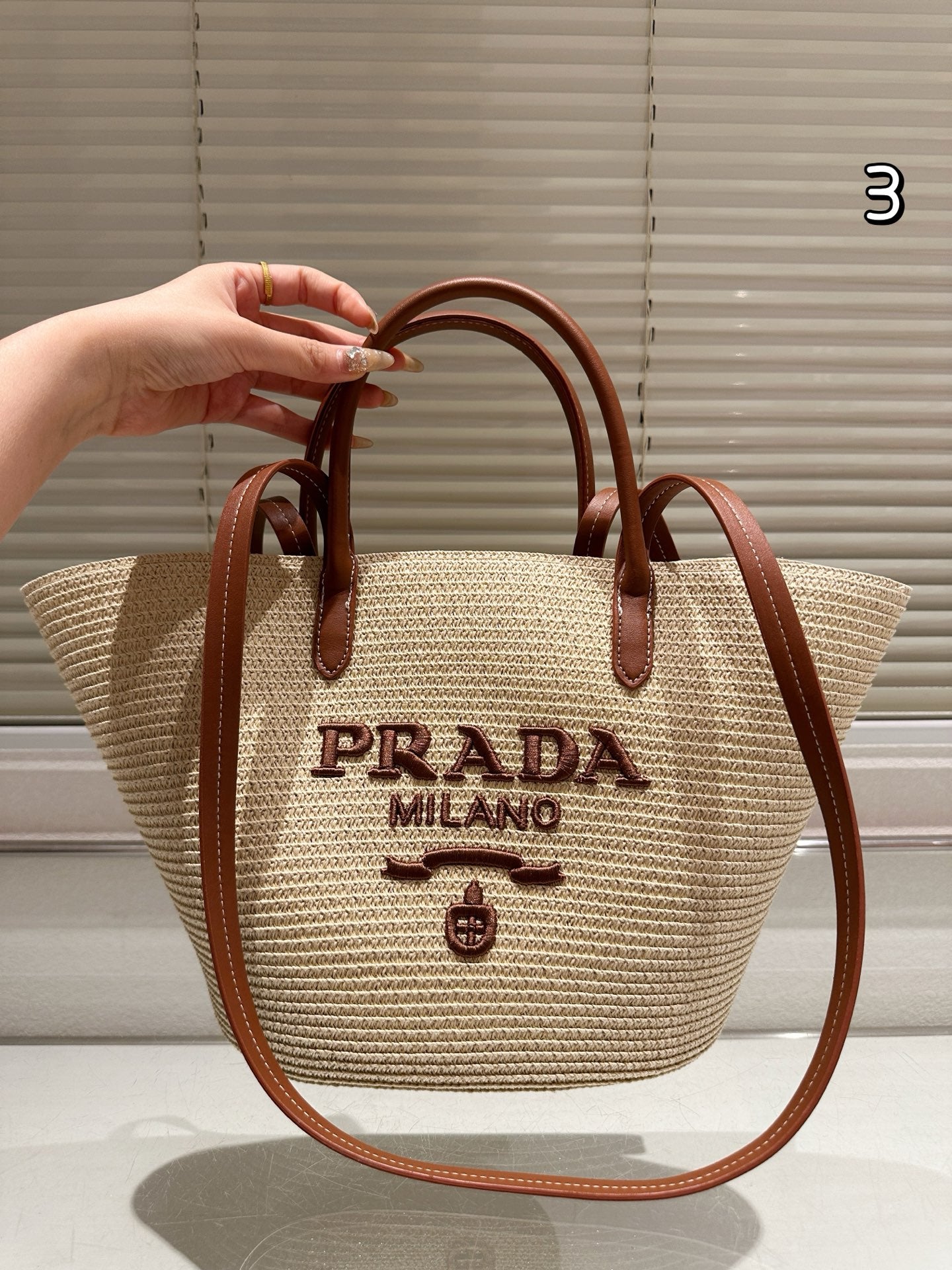 P Straw Tote 1825061810