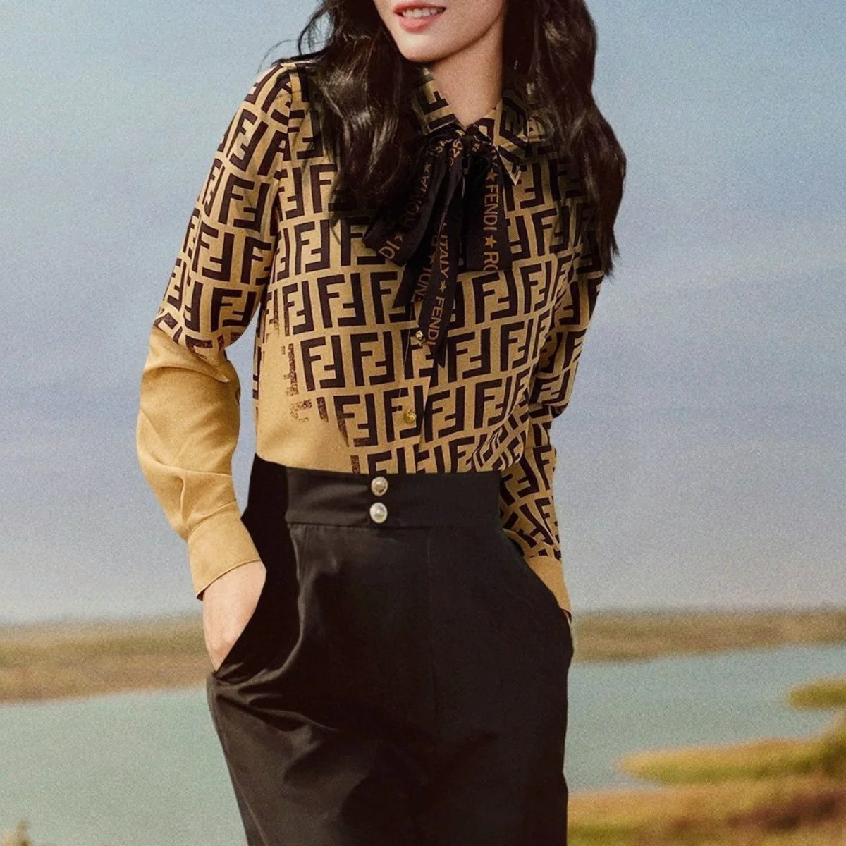 Vintage Print Blouse 1024031506