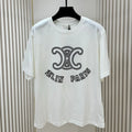 New Flocking Letters Round Neck T-Shirt 1024041201