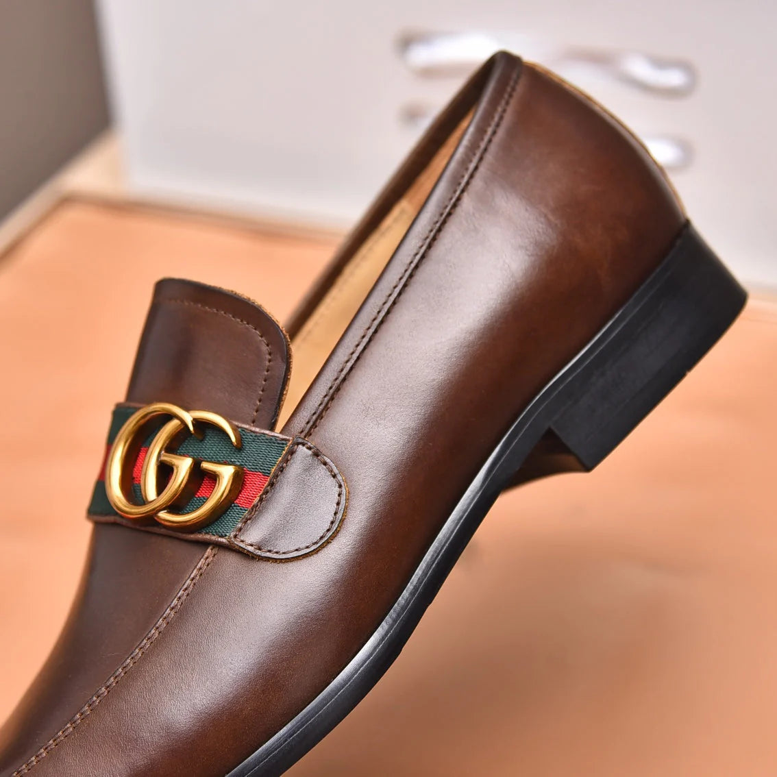 Gentleman Men's Shoes Leather Popular Classic Pesbyterian Pattern Loafers G07
