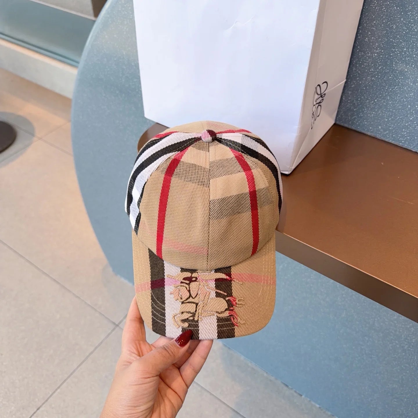 New spring collection checkered baseball cap 1426012803