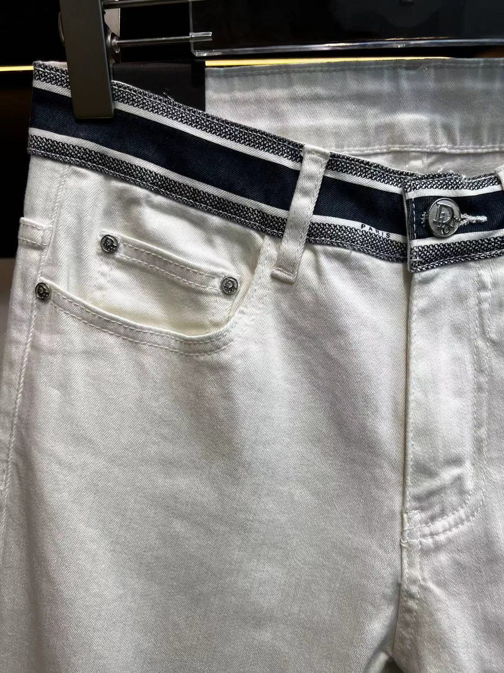 New Arrival Light Luxury Embroidered Men's Jeans Slim-Fit Straight All-Match Stretch Trousers 1024060312