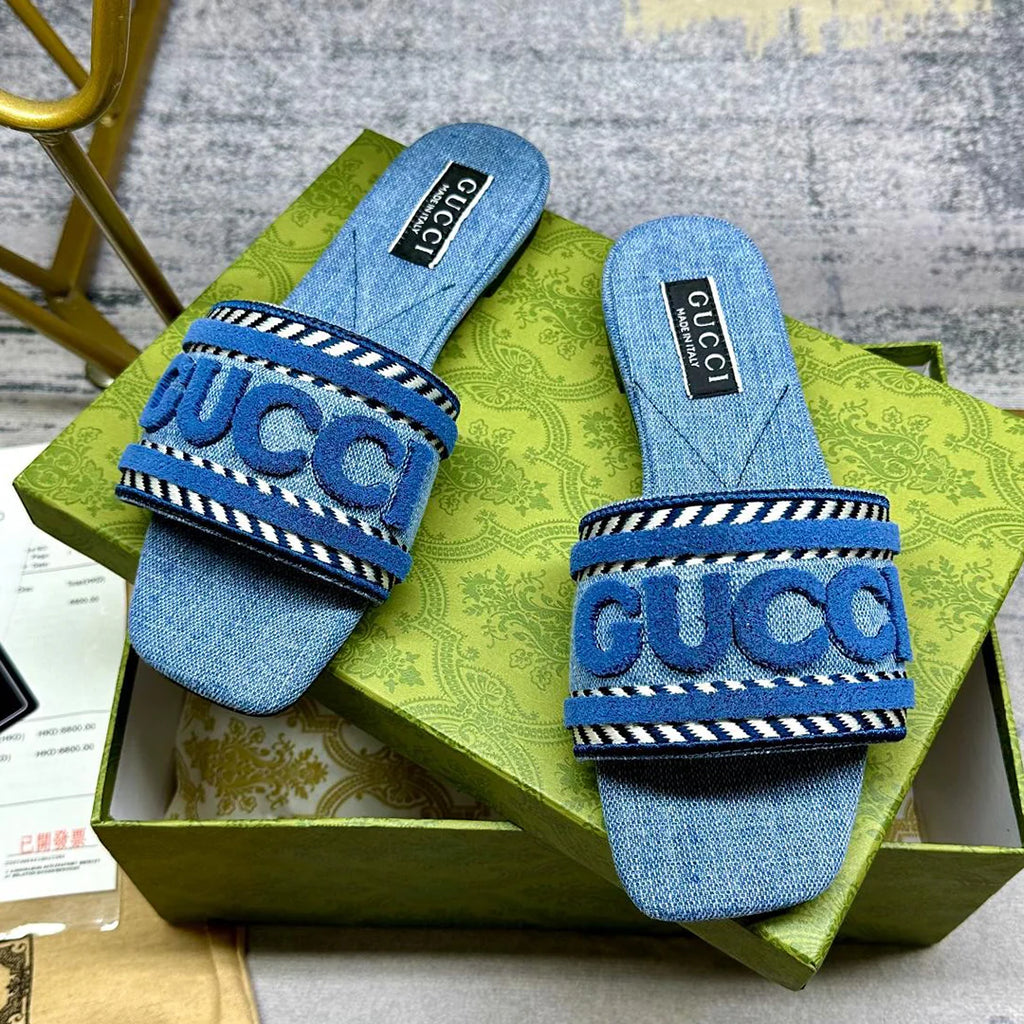 New denim flat slippers 1024042328