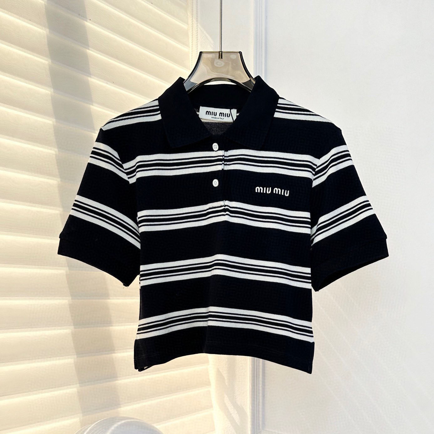 M 24SS Contrast Color Striped Short Polo Short Sleeve 1824072302