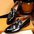 New fashion classic pointed toe v black loafers 03