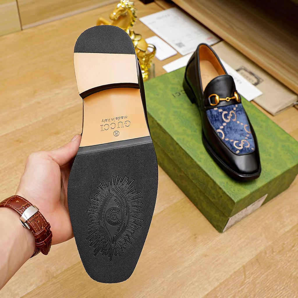 New trendy splicing formal dress slip on shoes