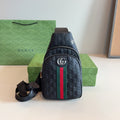 GUI Leather embossed chest bag 1825111301
