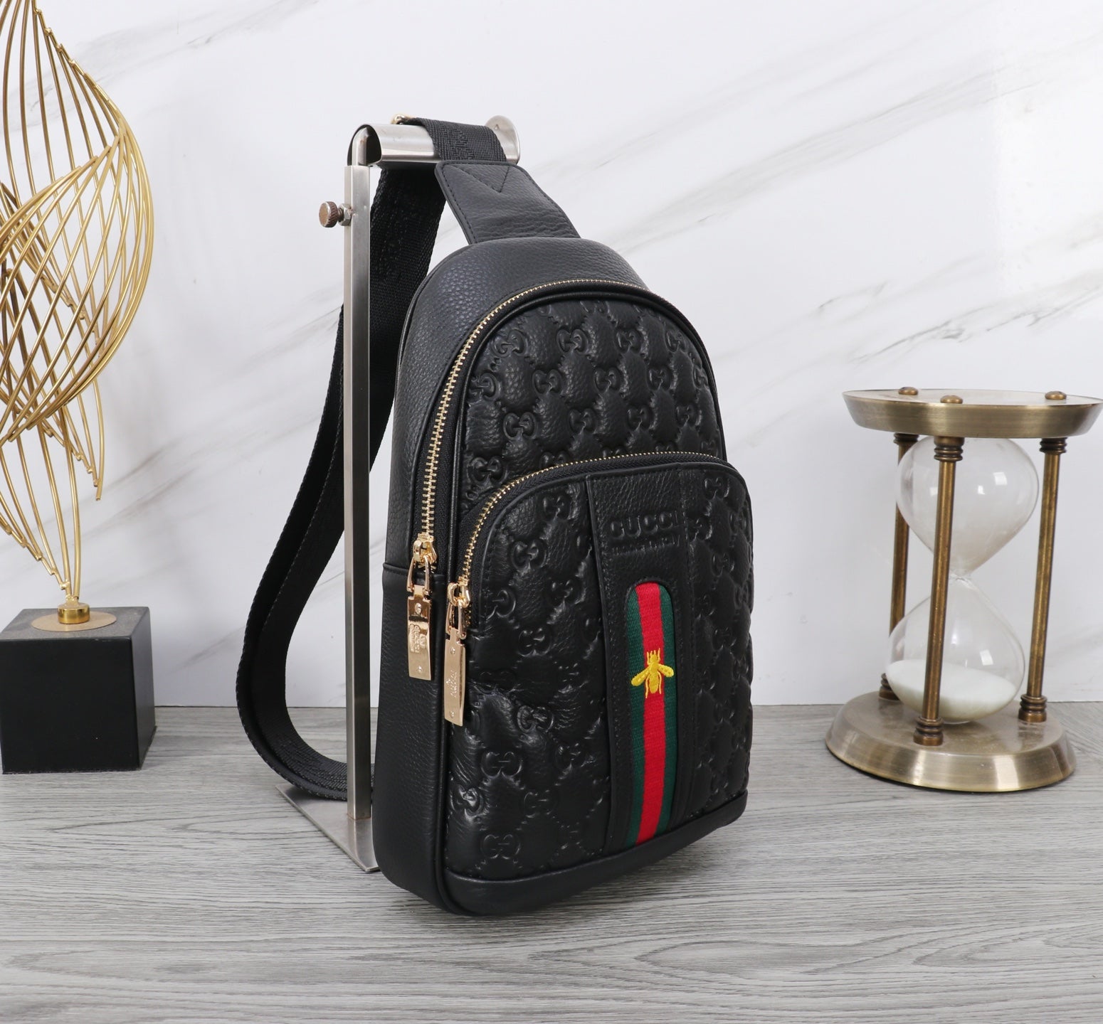GUI Latest top-grain cowhide chest bag 26032302