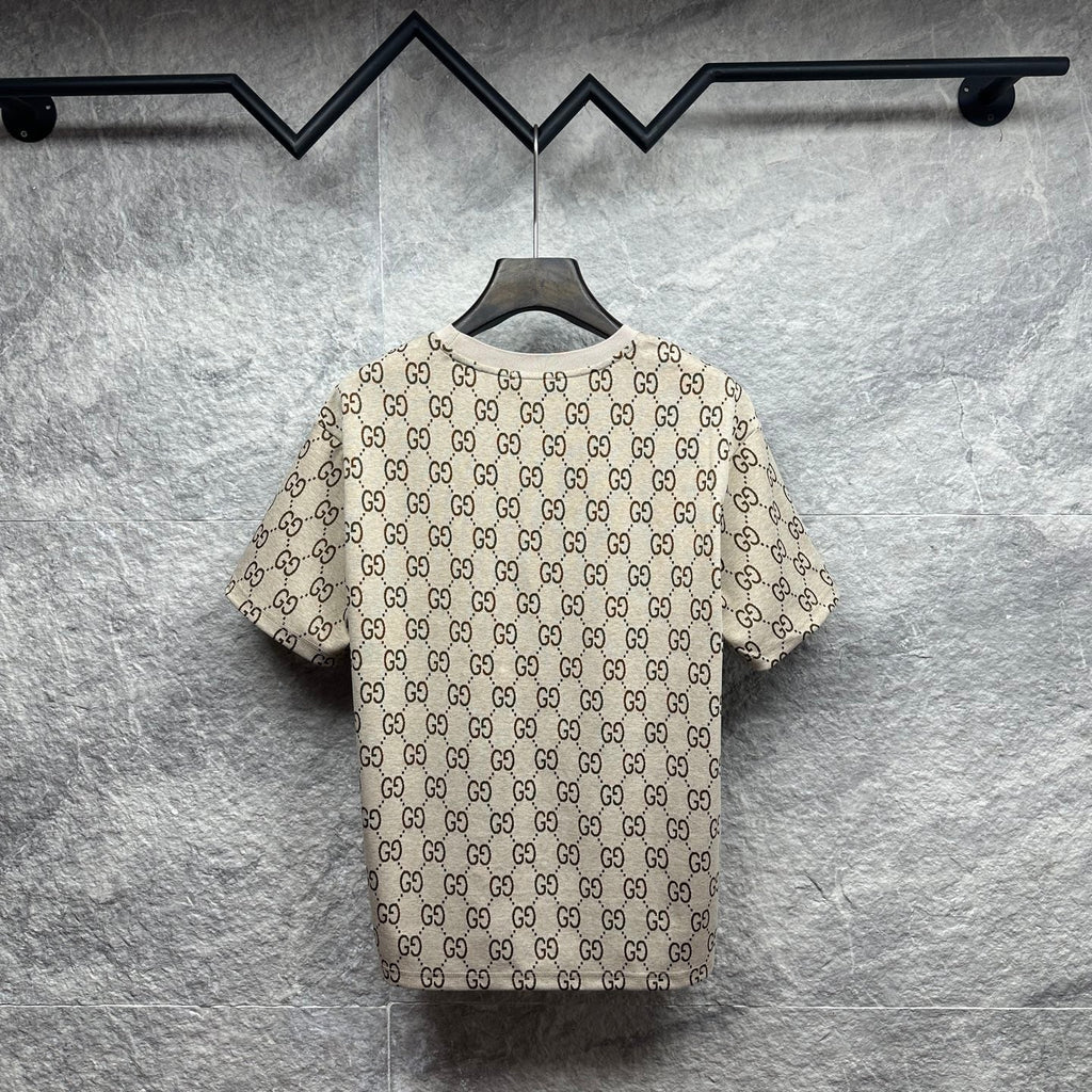 Knitted cotton couple short-sleeved T-shirts 1426013017