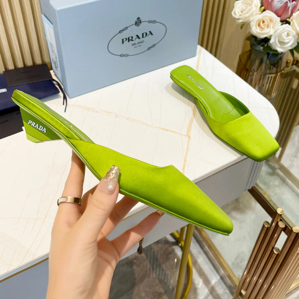 Fashion new ladies triangle heel square head slippers 1025040215