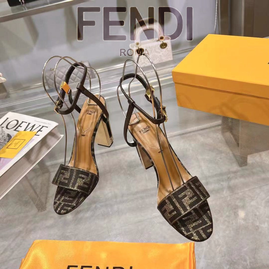 New Fashionable Thick Heel Fish Mouth Strip Sandals 1024022101
