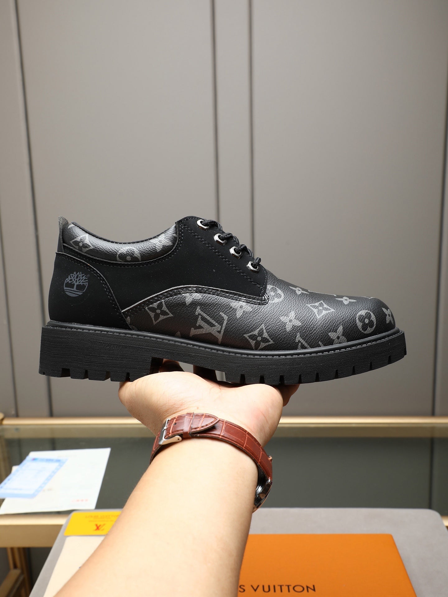 VV Retro-style monogram ankle boots (collaboration model)  2026070301