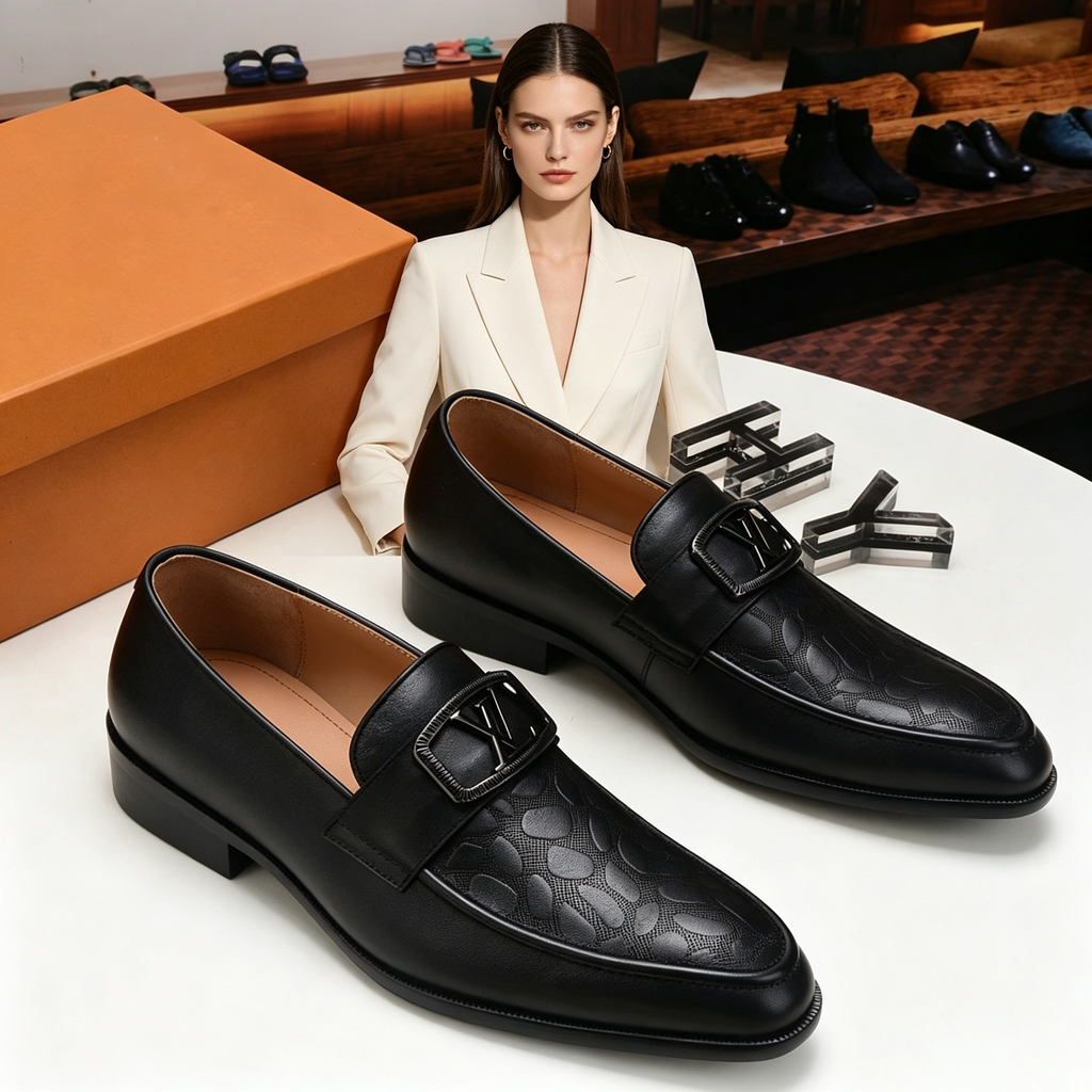 Fine Stone Pattern Men's Pattern Loafers
