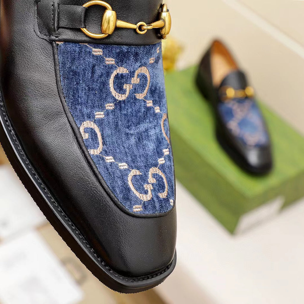 New trendy splicing formal dress slip on shoes