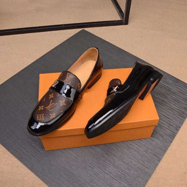 New Fashion Classic Dress Shoes Loafers Slip-On Shoes V Black