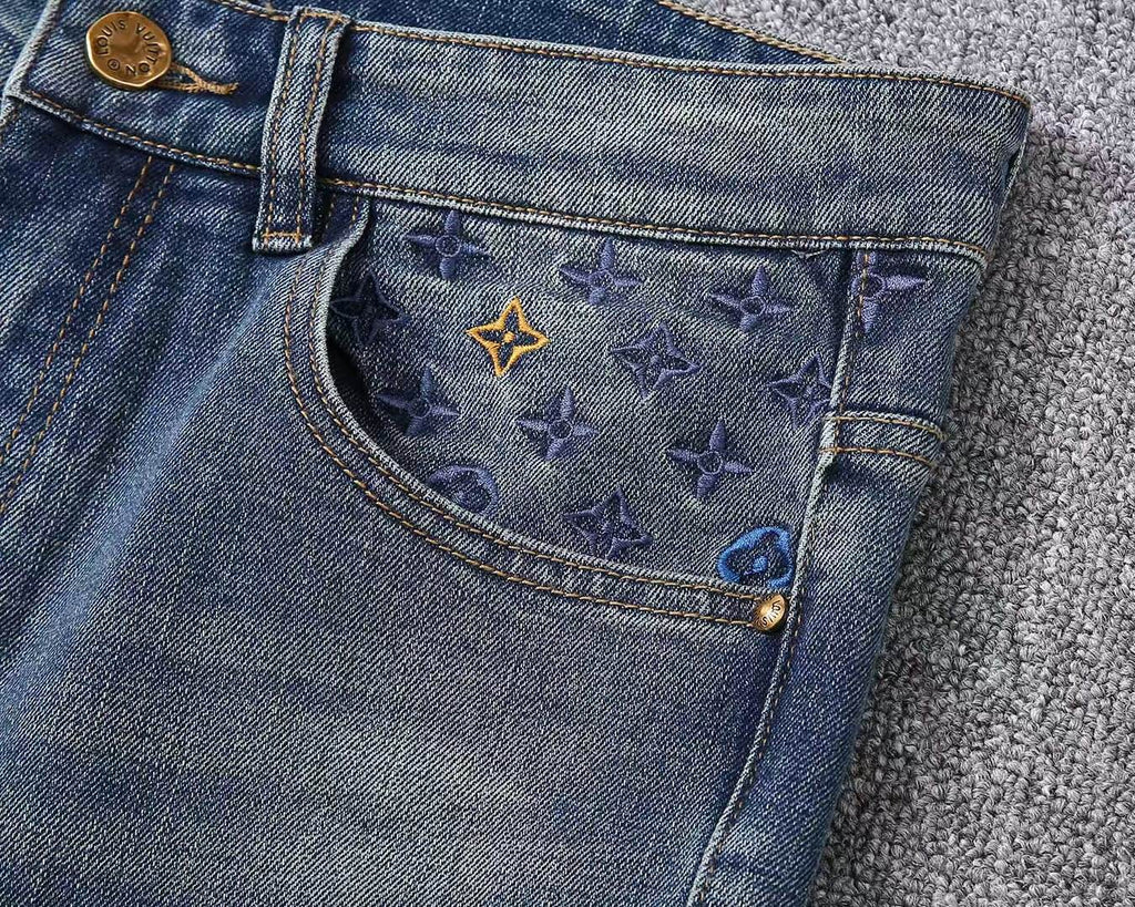VV Men's classic printed denim jeans 26020415