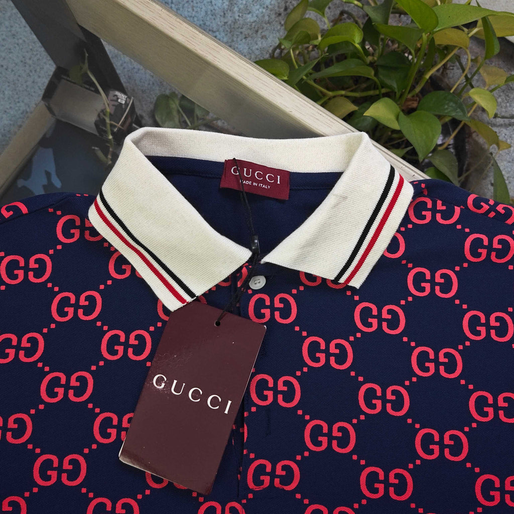 GUI New all-over monogram print business casual short-sleeved shirt 26032703