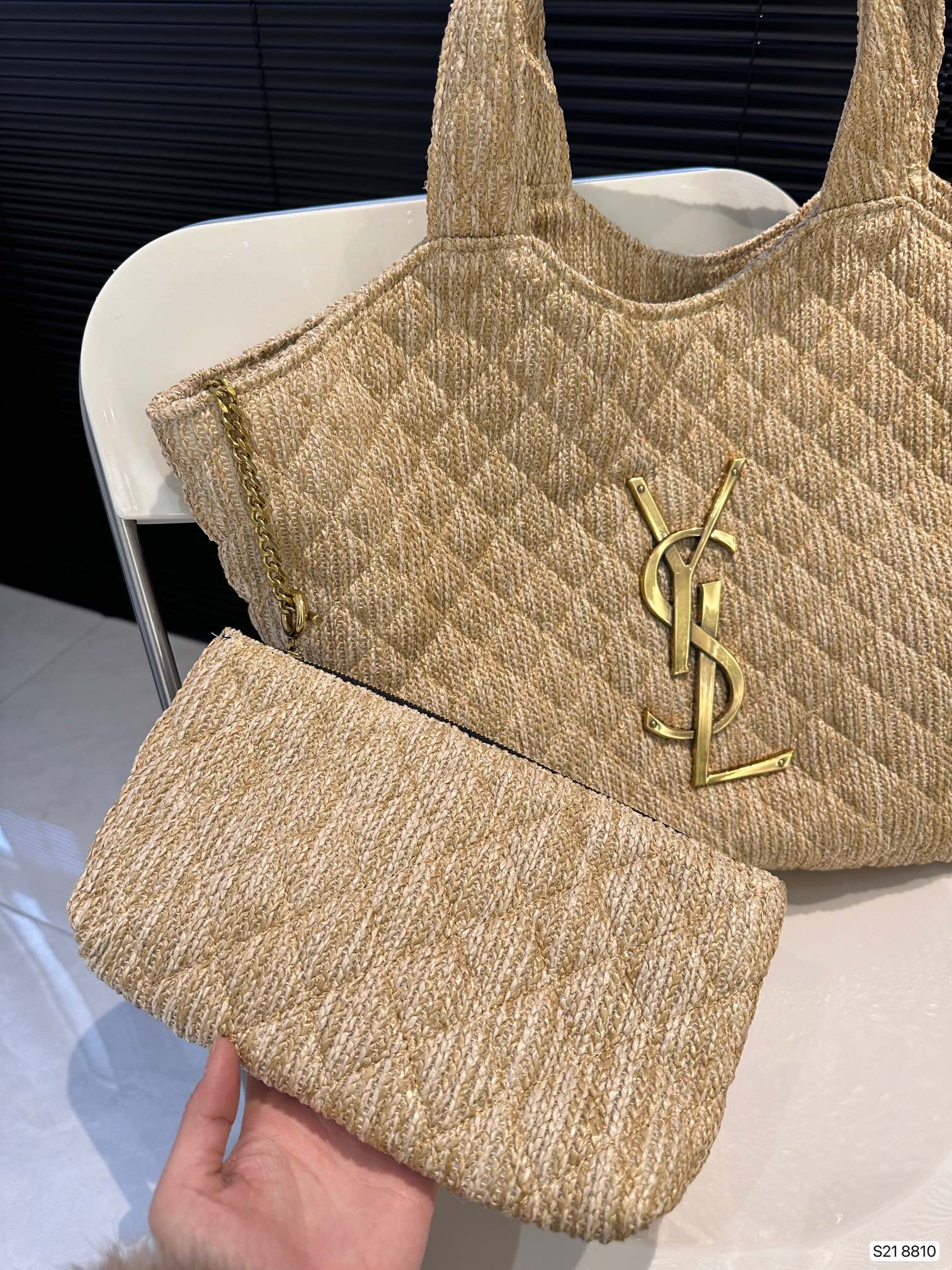 YSL summer fashion woven tote bag 0724041114