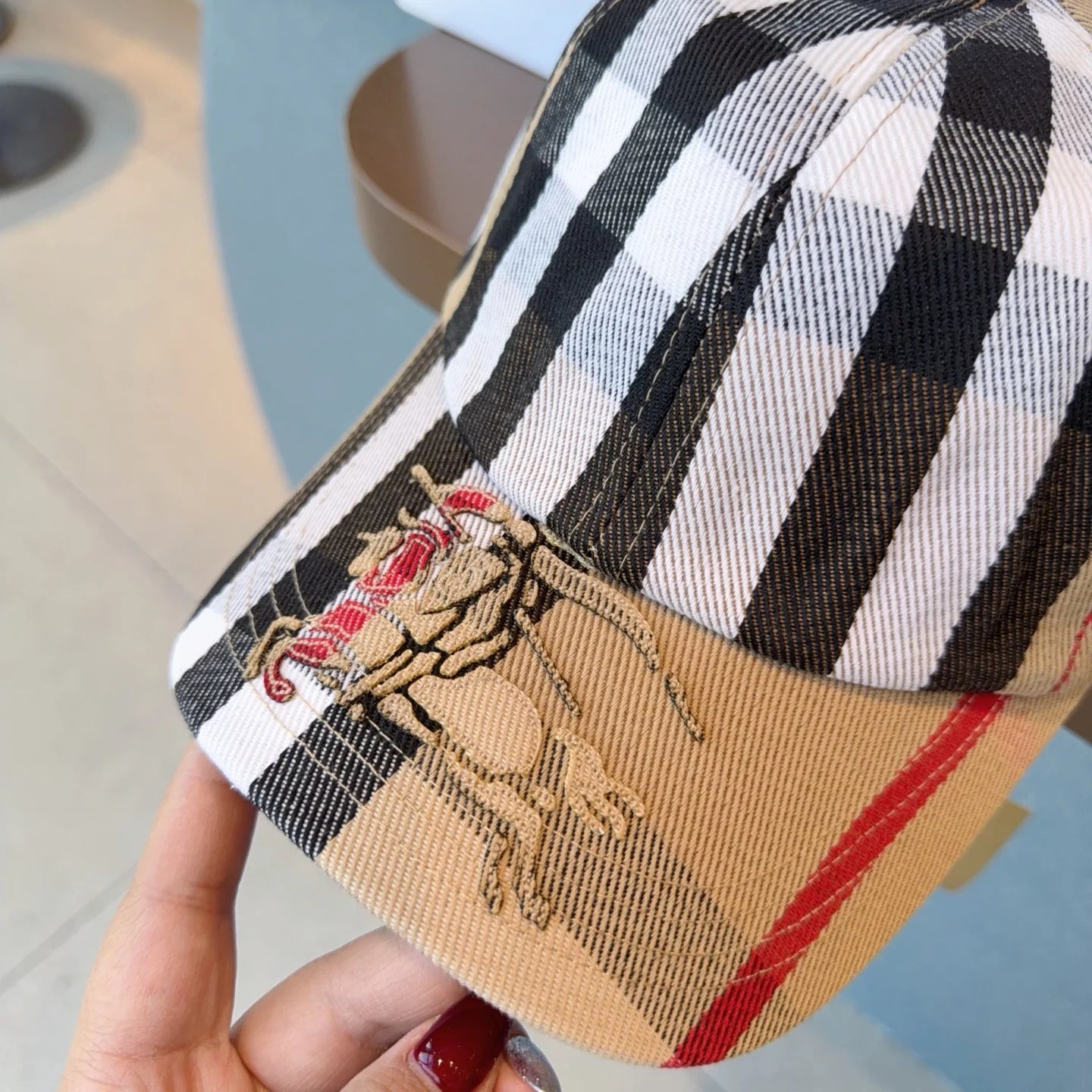 New spring collection checkered baseball cap 1426012803