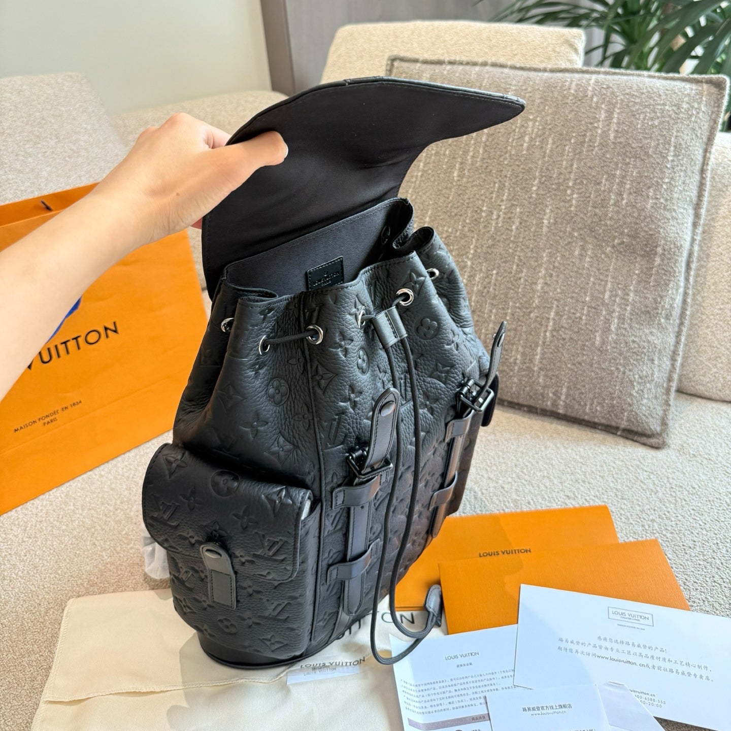 V CHRISTOPHER embossed backpack 1825102205