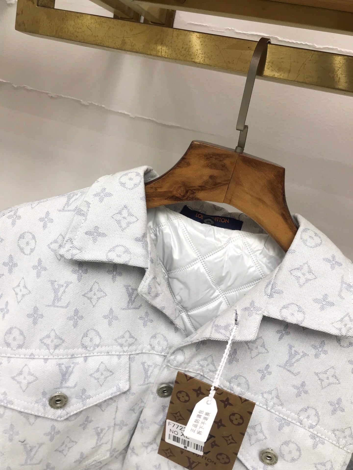 Allover printed jacquard washed denim jacket XC0823101905