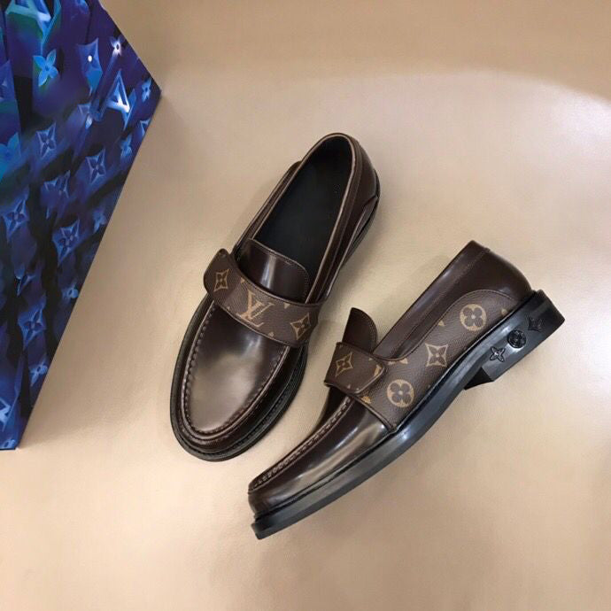 Dark brown luxury men's loafers
