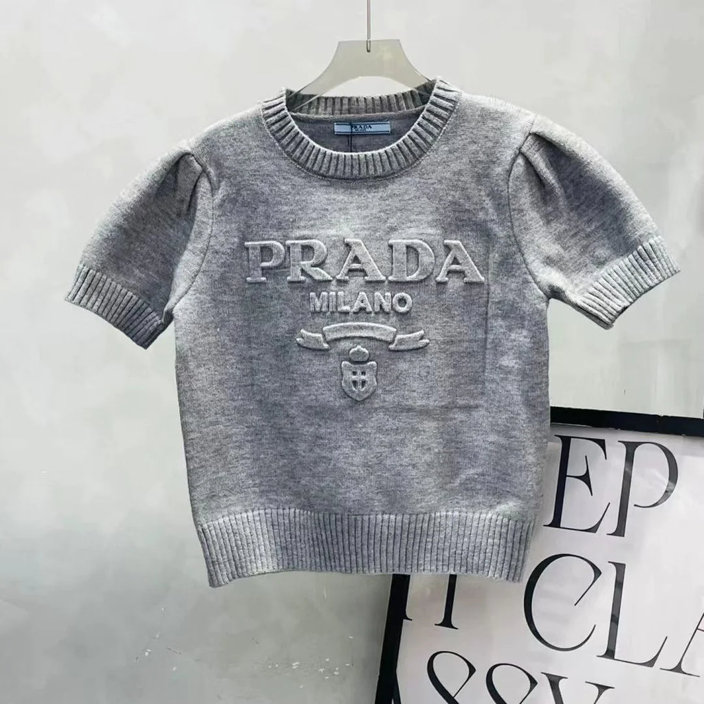 Early Spring Crewneck Women's Sweater Fashion Short-sleeved 1024031805