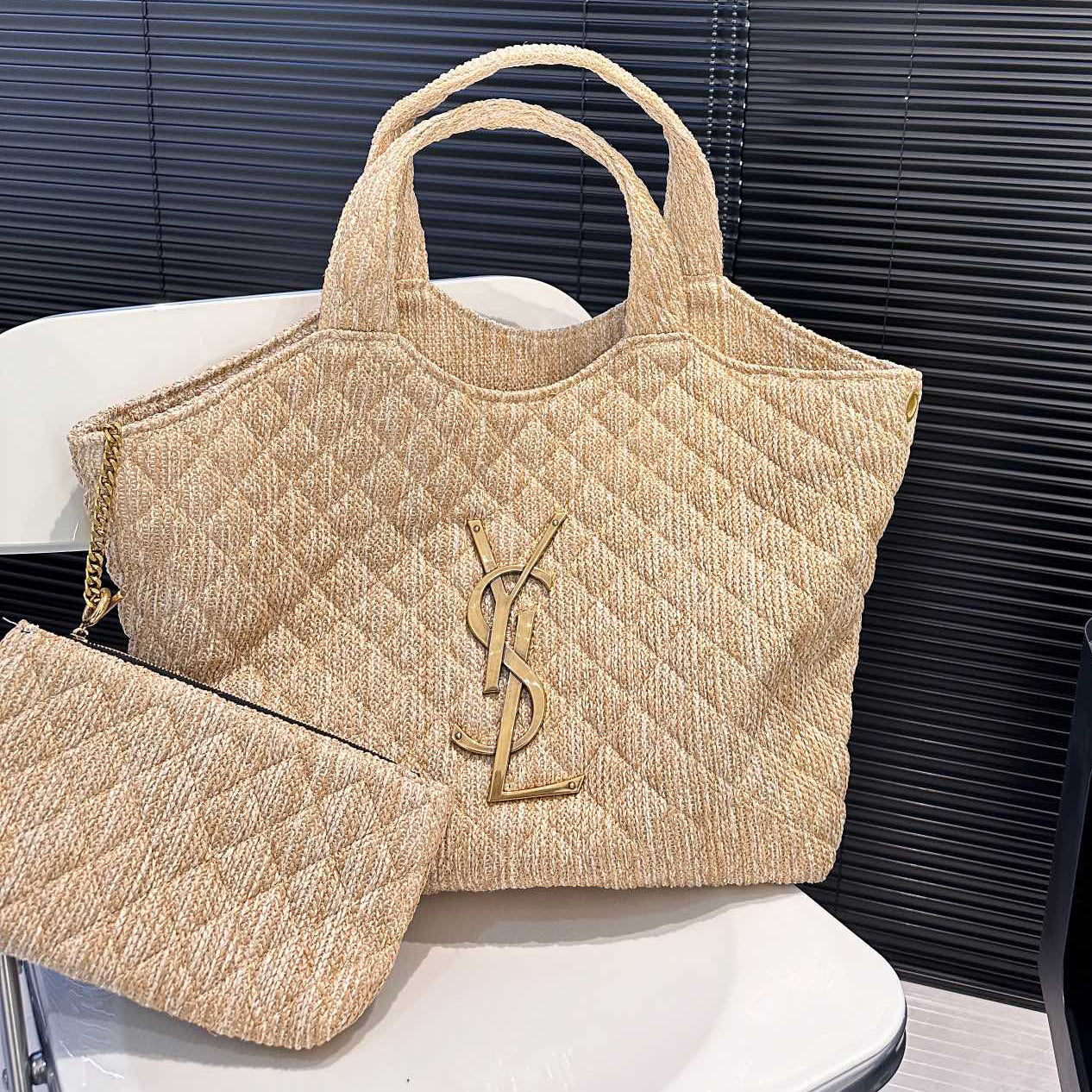 YSL summer fashion woven tote bag 0724041114