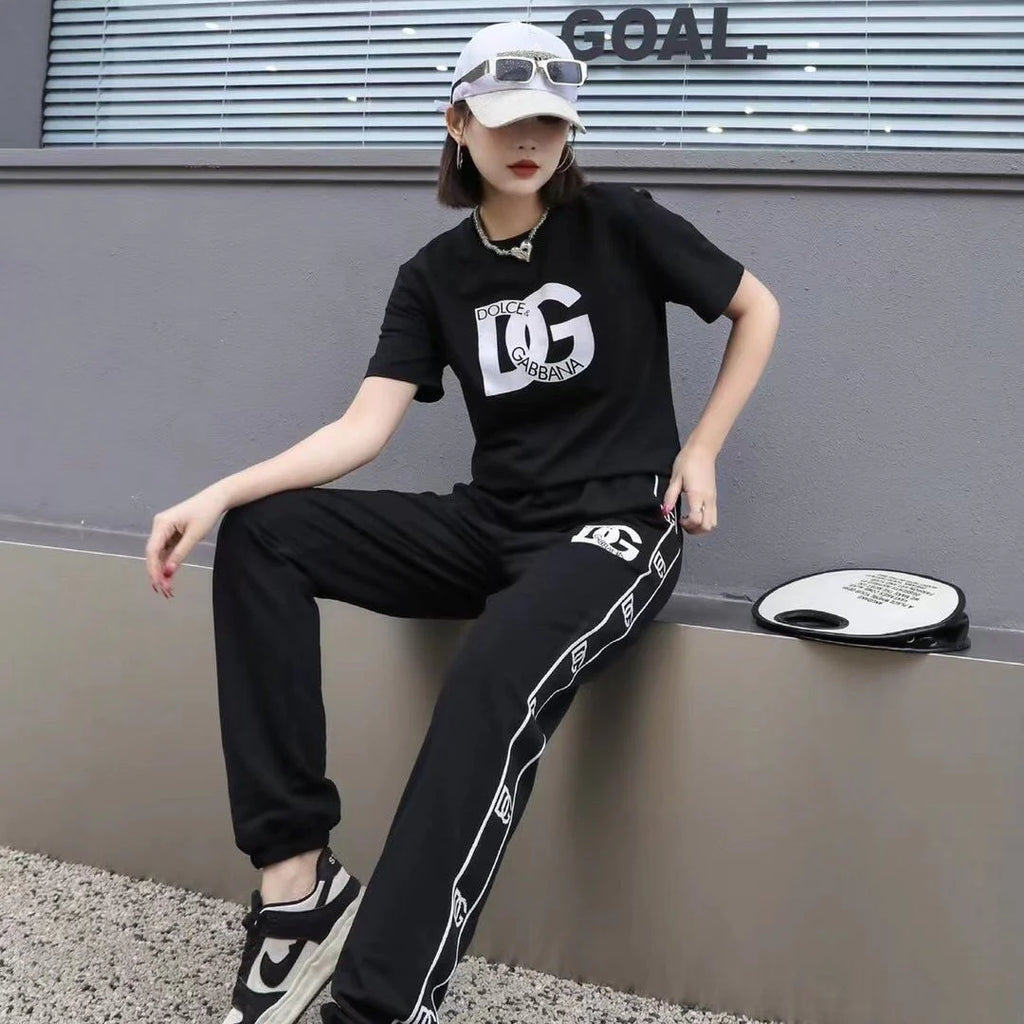 New Fashion Cotton Printed Short-sleeved Casual All-match Couple Top 1024031109