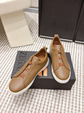 Leather Texture Triple Stitch Sneakers 1826032601