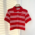 M 24SS Contrast Color Striped Short Polo Short Sleeve 1824072302