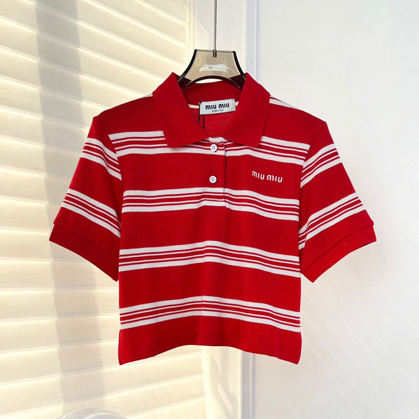 M 24SS Contrast Color Striped Short Polo Short Sleeve 1824072302