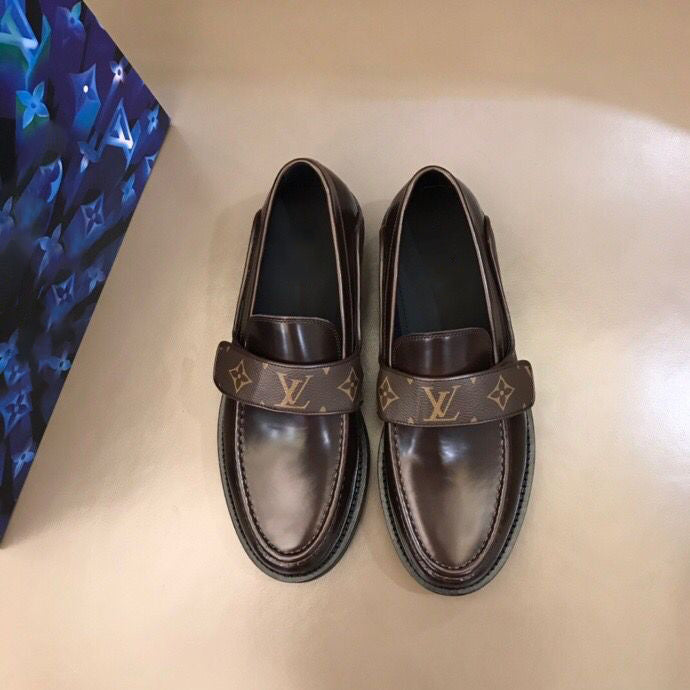 Dark brown luxury men's loafers