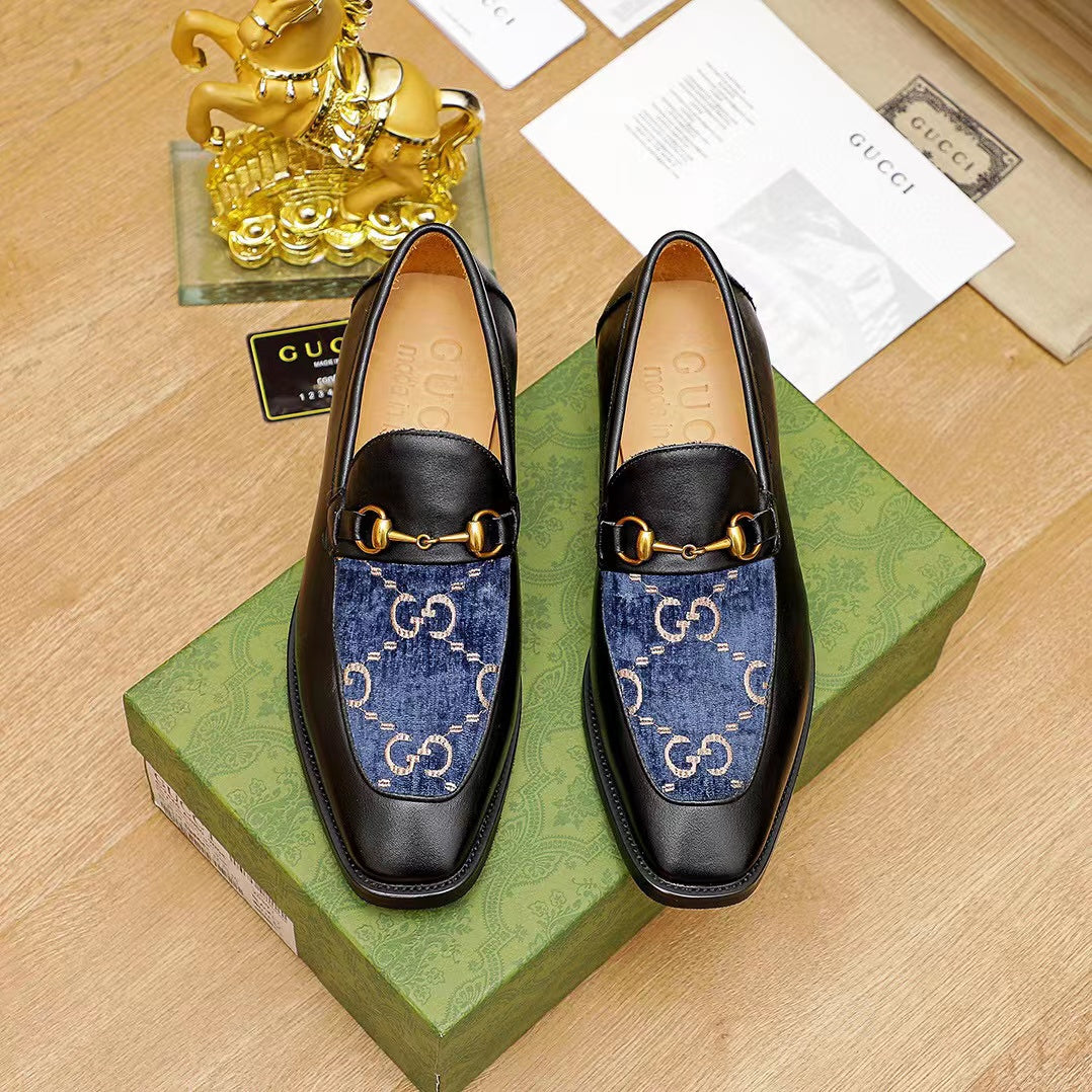 New trendy splicing formal dress slip on shoes