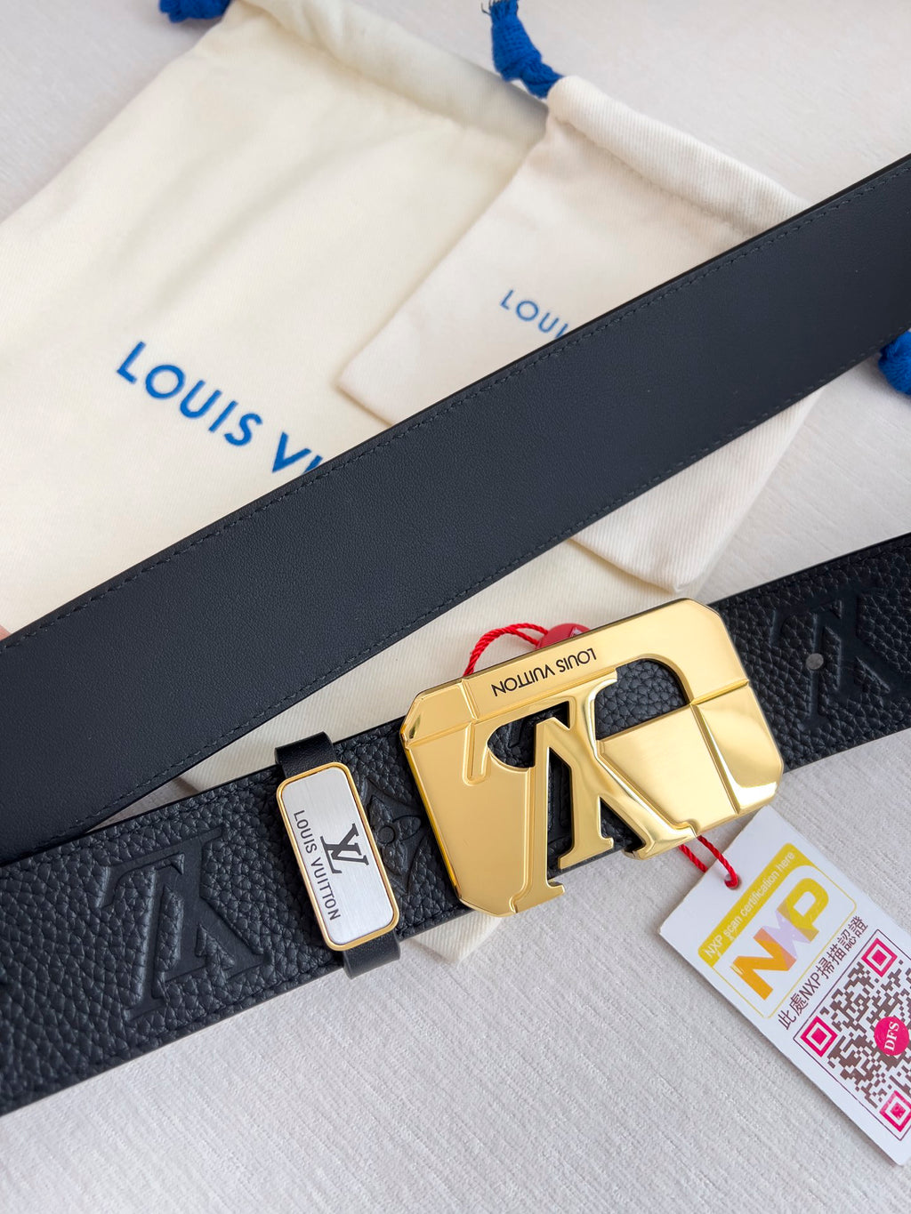 Luxury metal letter top-grain cowhide belt 26022402