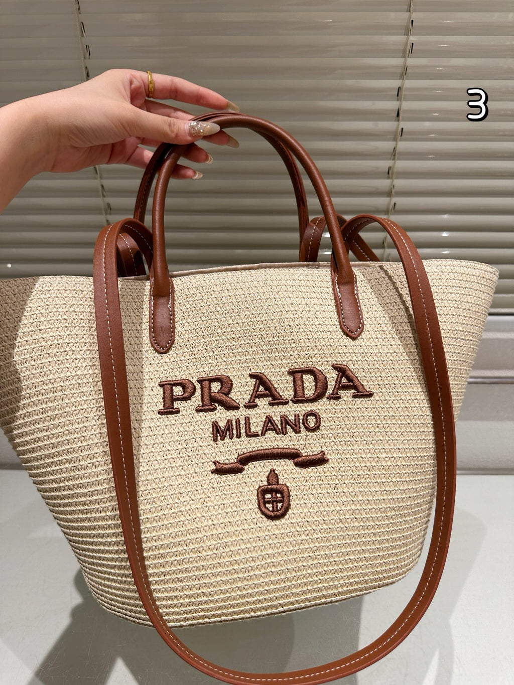 P Straw Tote 1825061810
